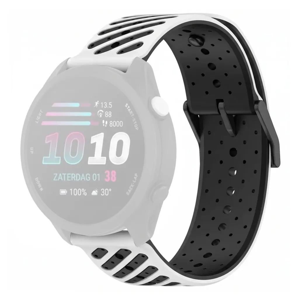 Garmin Forerunner 70/170/170 Music Silikon Klokkereim – Hvit/Svart v:8446952