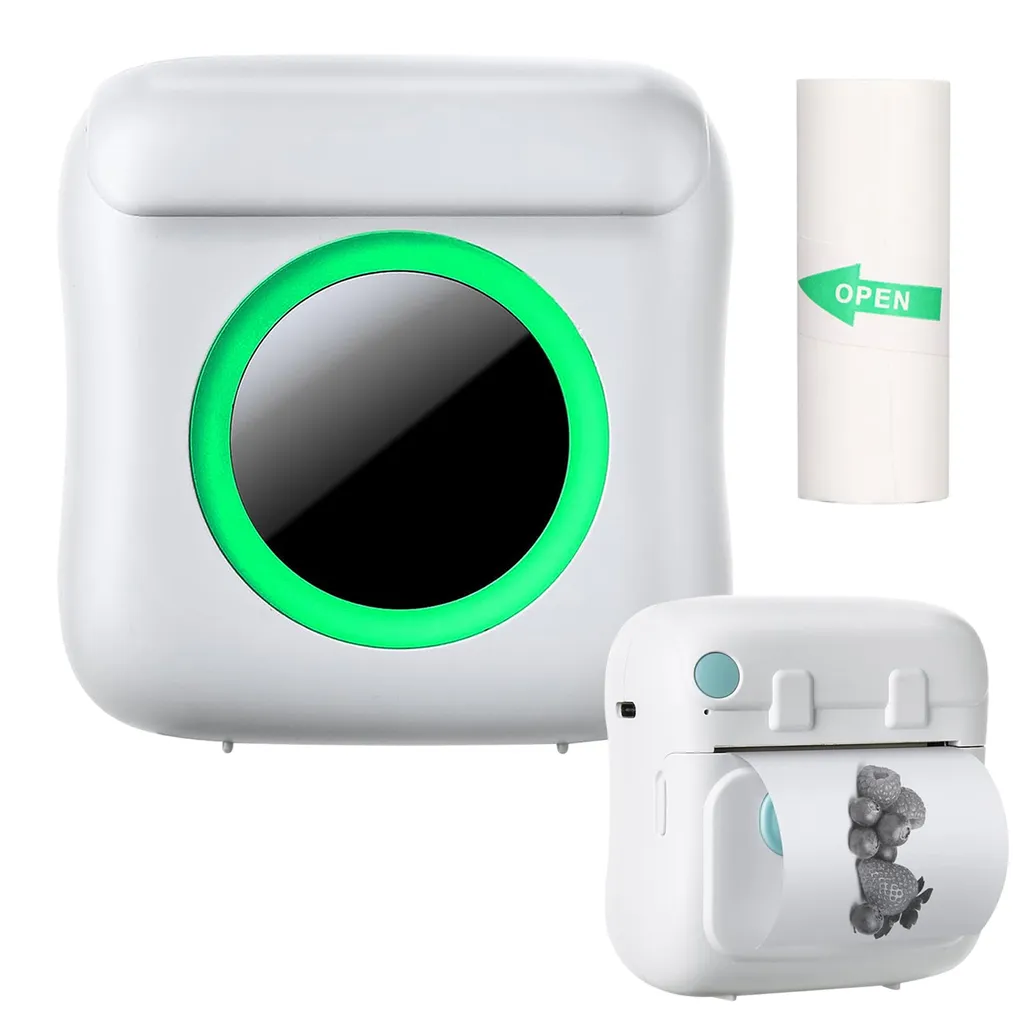 SiGN Miniskriver Bluetooth 200 dpi Etikettskriver med rull – Hvit v:1085429