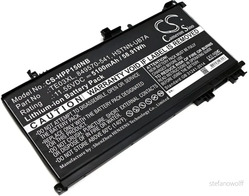 Batteri til Hp OMEN 15-AX001NB, 11.55V, 5100 mAh v:5971522