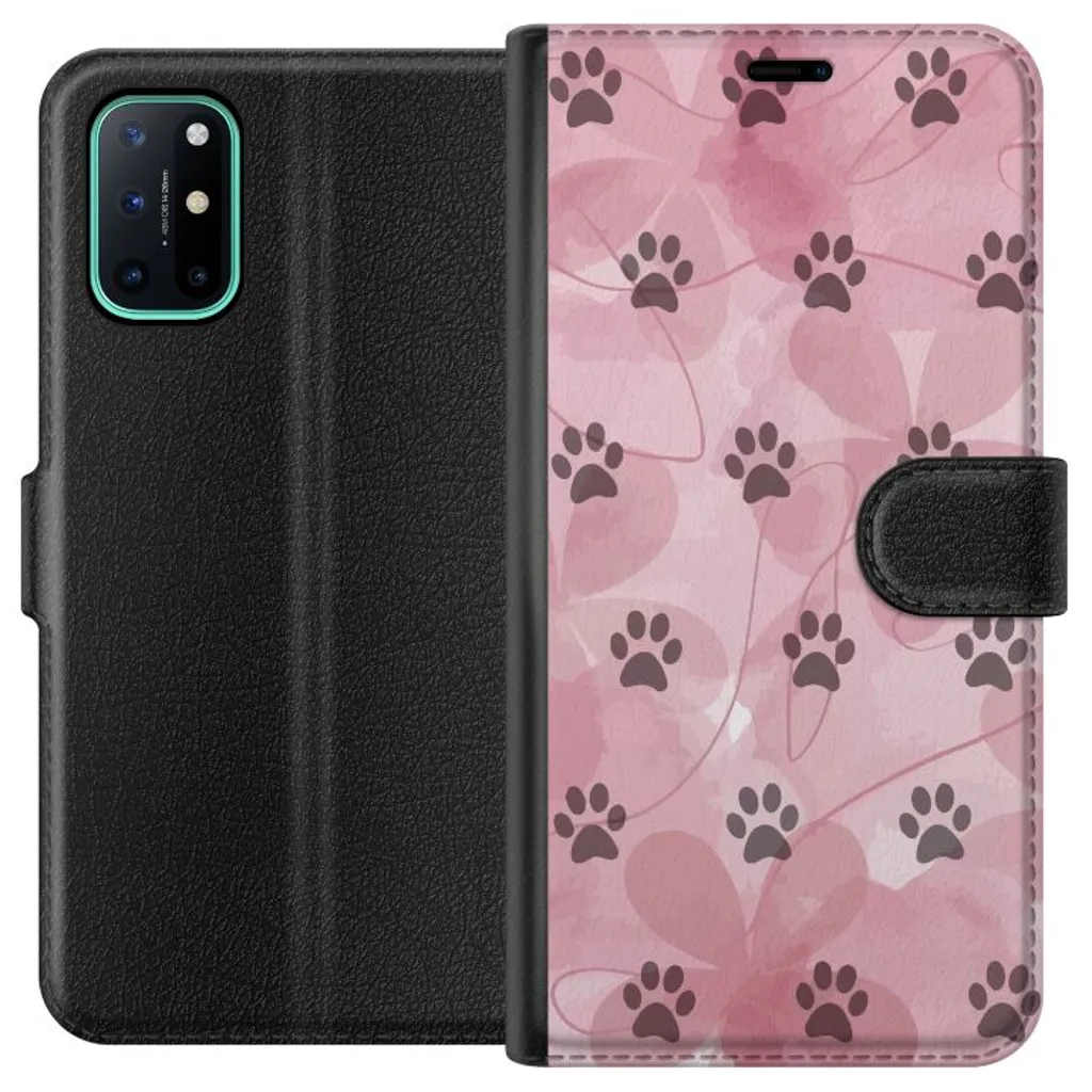 OnePlus 8T Sort Lommebokdeksel Rosa Tassar v:4807098