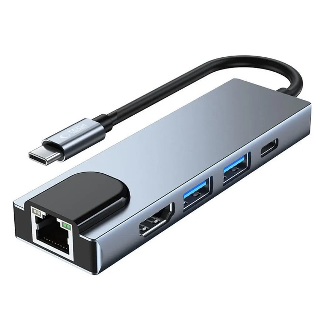 Tech-Protect 5in1 USB-C Hub til 2x USB-A / USB-C / HDMI / RJ45 v:8131310
