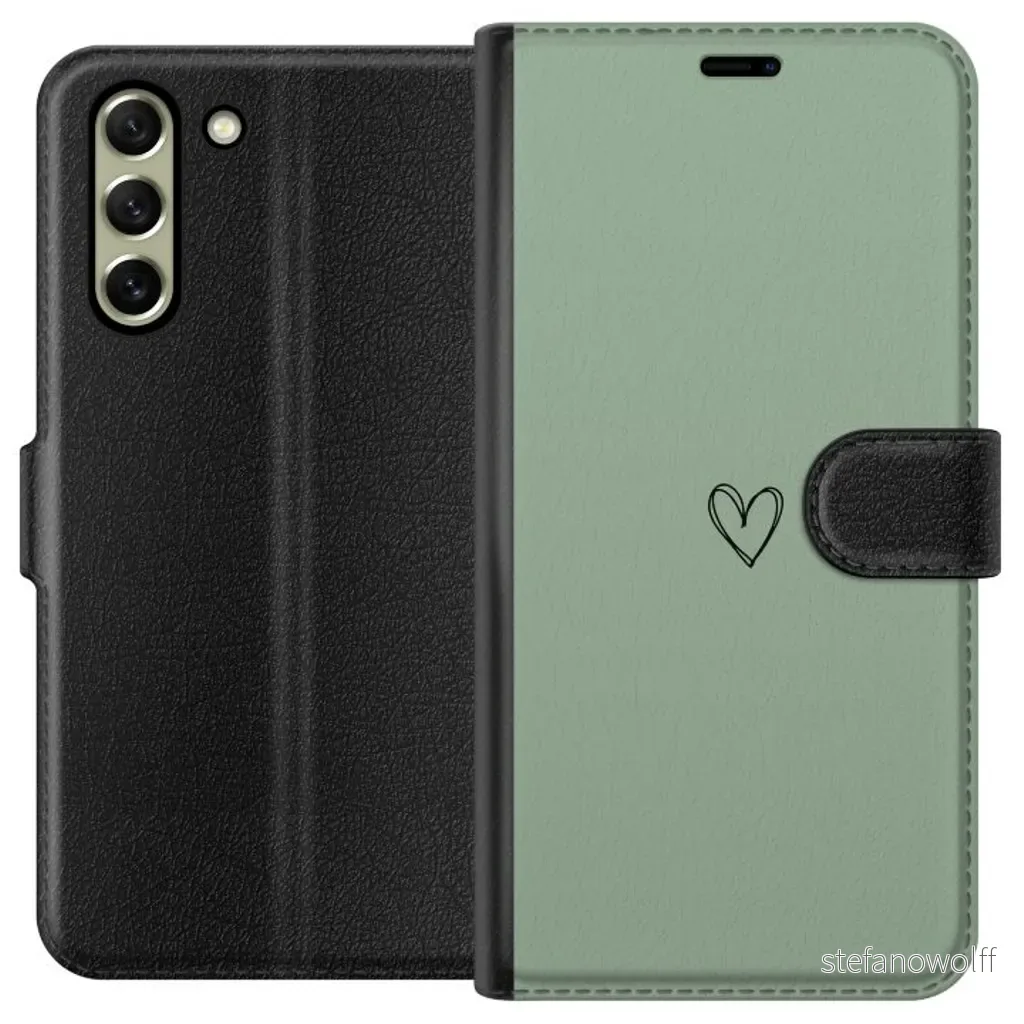 Samsung Galaxy S21 FE 5G Sort Lommebokdeksel Hjärta v:1624617