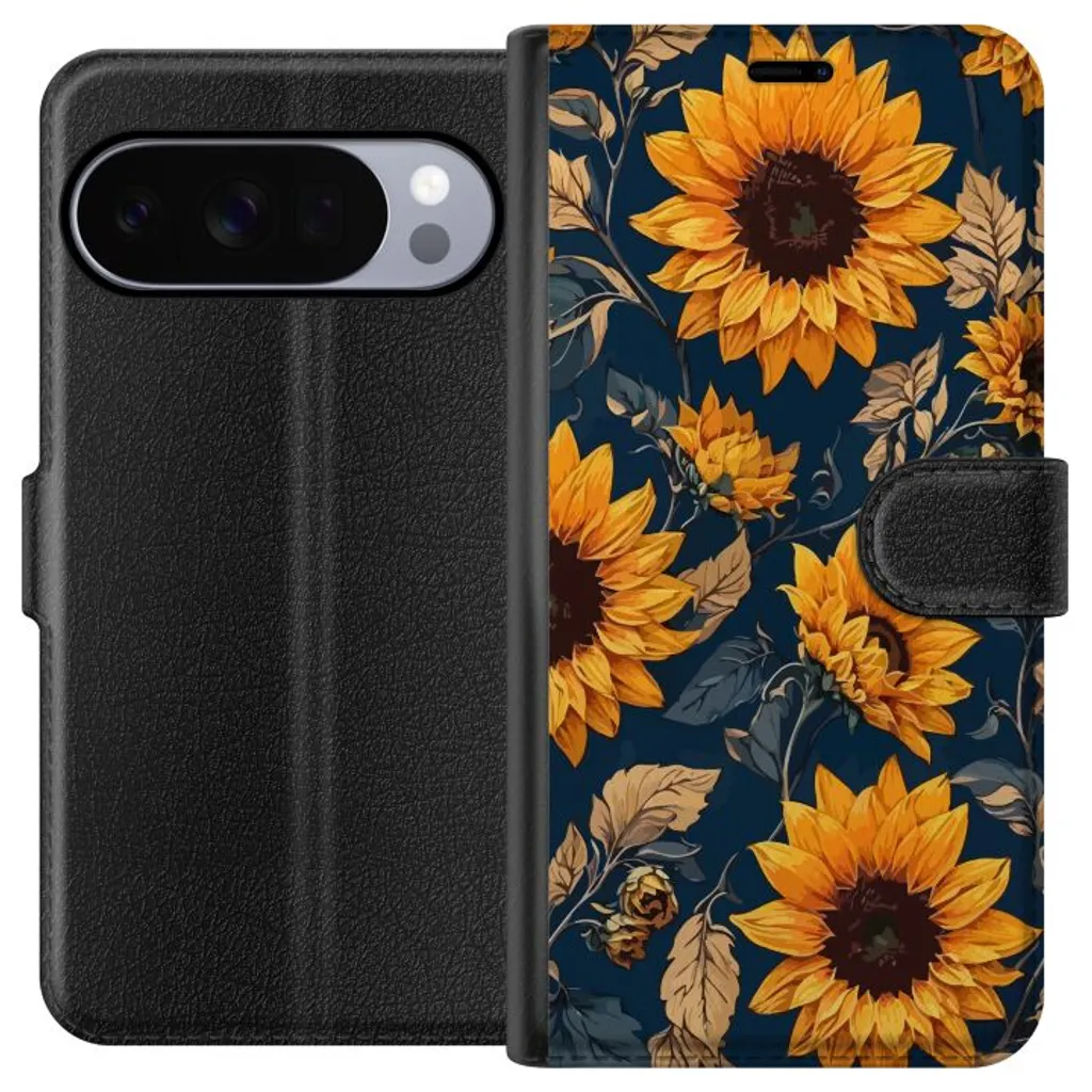 Google Pixel 11 Pro XL Sort Lommebokdeksel Solrosor v:6002613