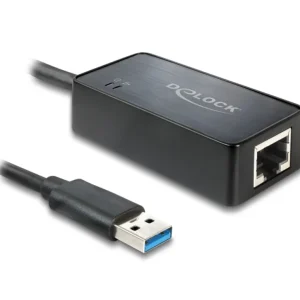 Delock USB-A nettverksadapter Gigabit LAN 1x RJ45 ASIX – svart v:4573988