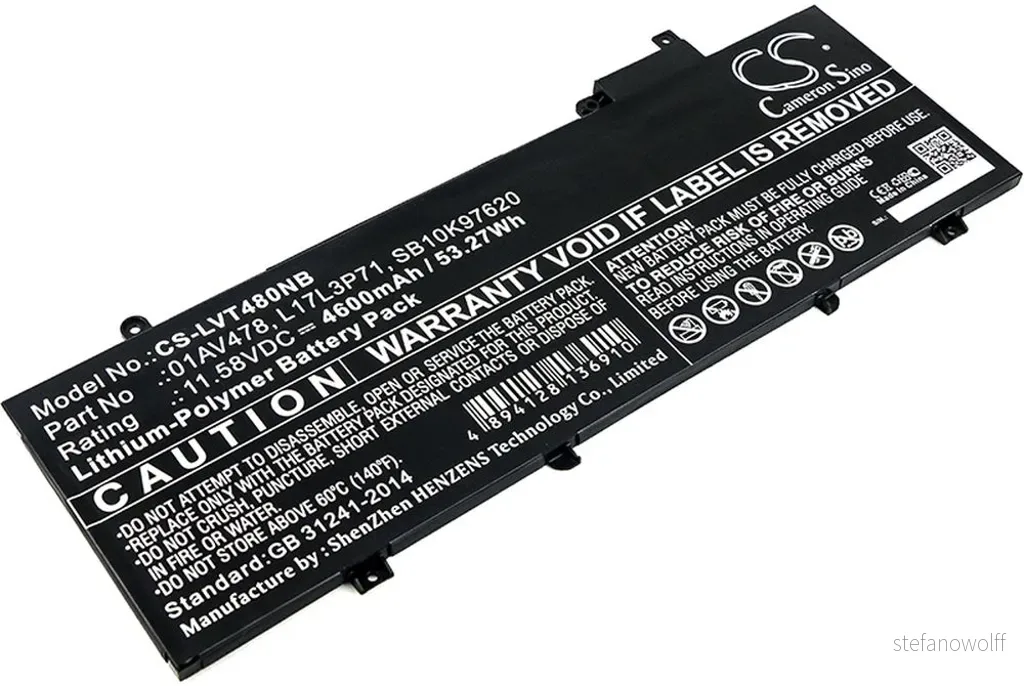 Batteri til Lenovo THINKPAD T480S 20L70008AT, 11,58V, 4600mAh v:8434128