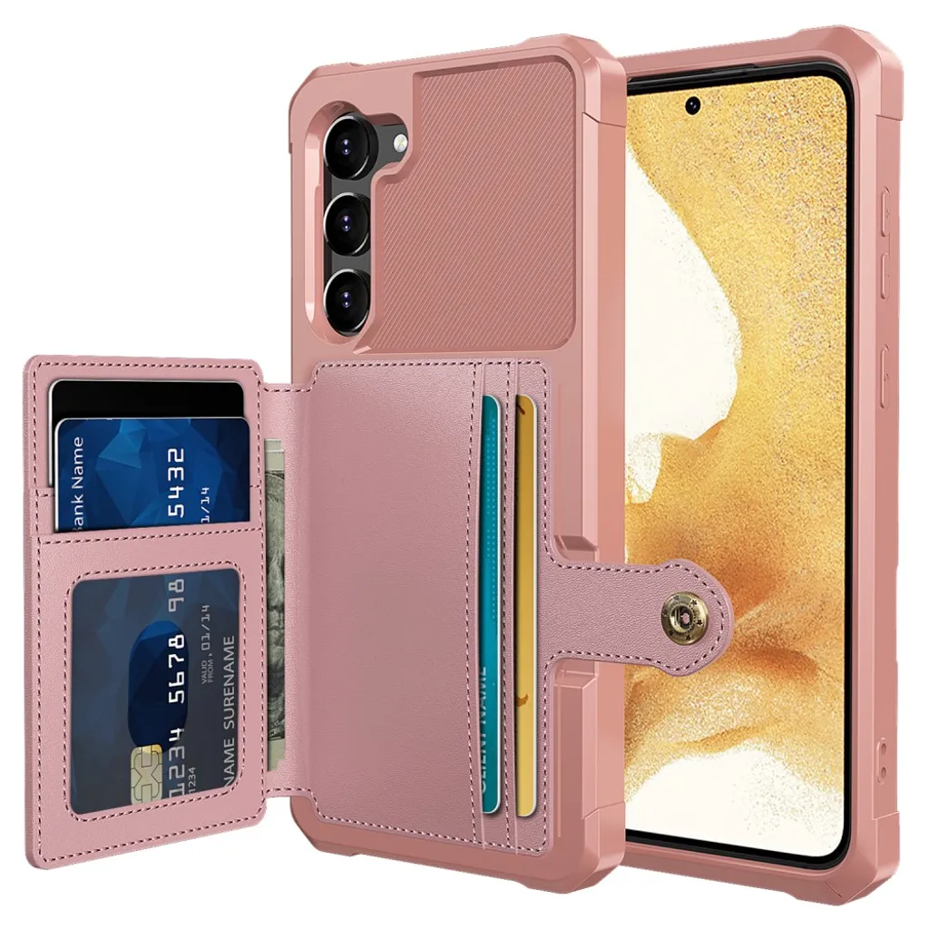 ZM03 Samsung Galaxy S23 Plus deksel med en lommebok – Rosa v:5012881