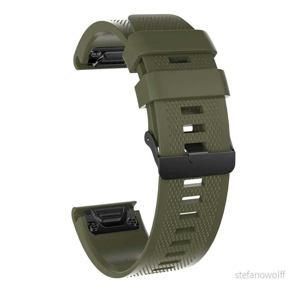 Garmin Fenix 5X/5X Plus/3/3 HR Klokkereim med Svart Spenne – Grønn v:1963097 Garmin Fenix 5X/5X Plus/3/3 HR Klokkereim med Svart Spenne – Grønn v:1963097