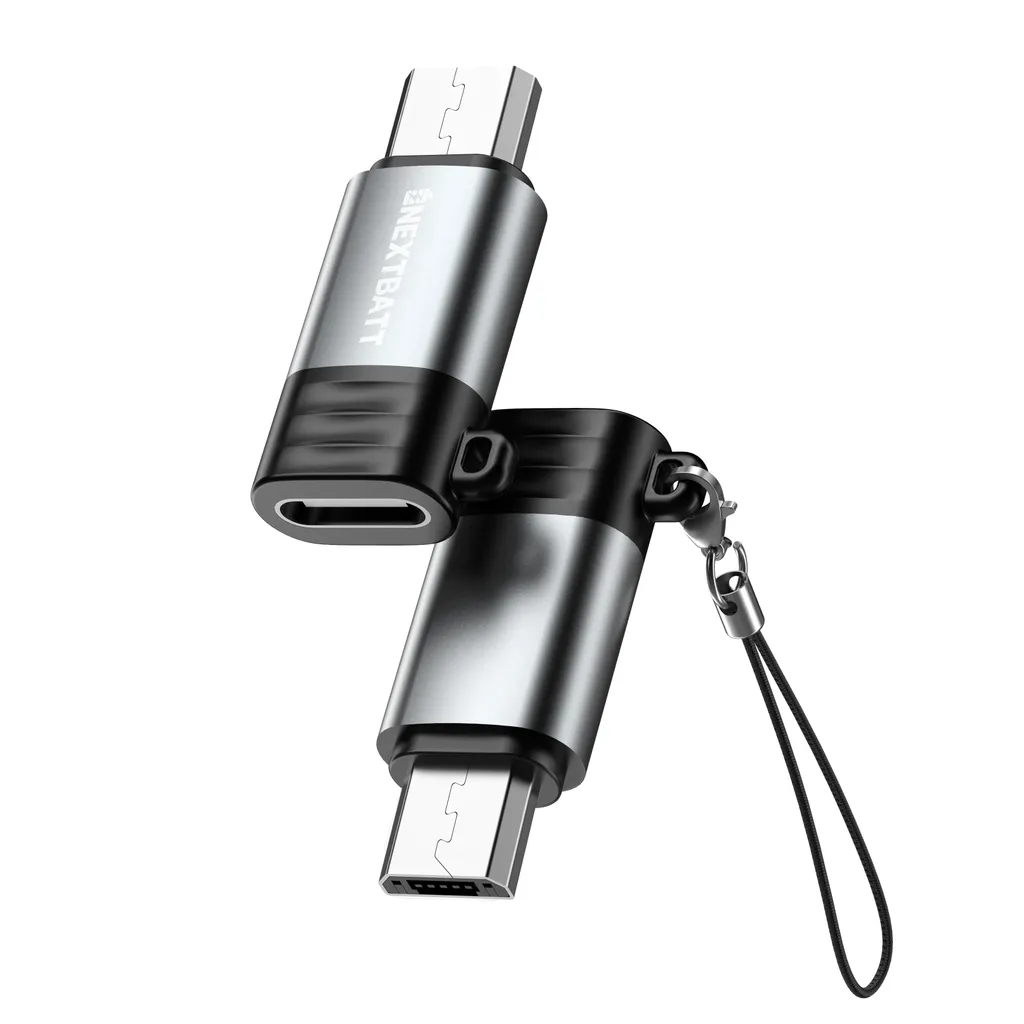 NEXTBATT USB-C hunn til mikro-USB hannadapter – Svart/grå v:7780448 NEXTBATT USB-C hunn til mikro-USB hannadapter – Svart/grå v:7780448