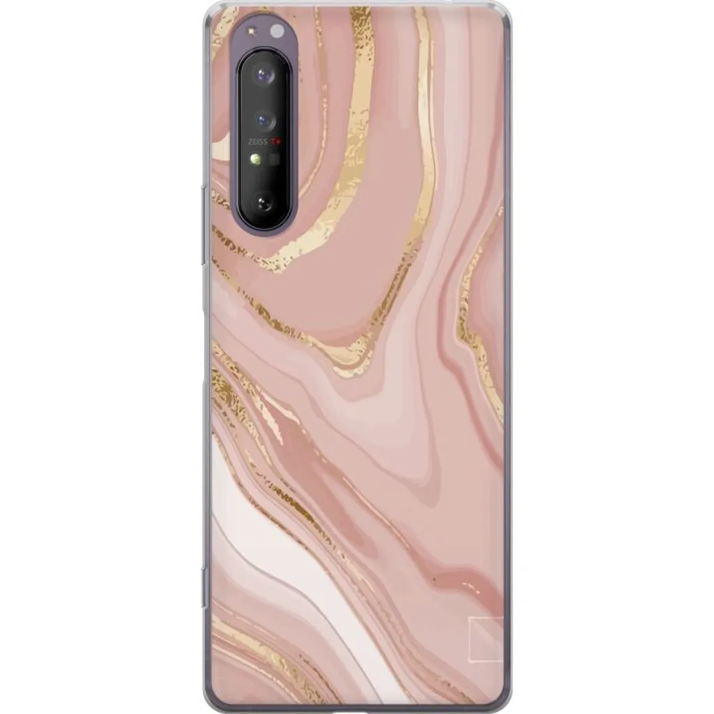 Sony Xperia 1 II Gjennomsiktig Telefondeksel Ljusrosa marmor v:5055222