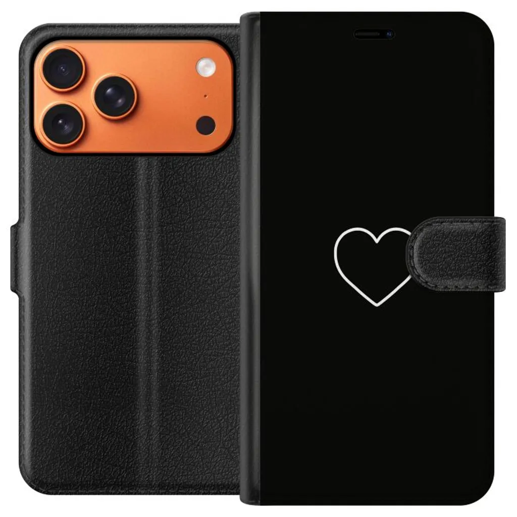 Apple iPhone 18 Pro Max Sort Lommebokdeksel Hjärta v:1689912