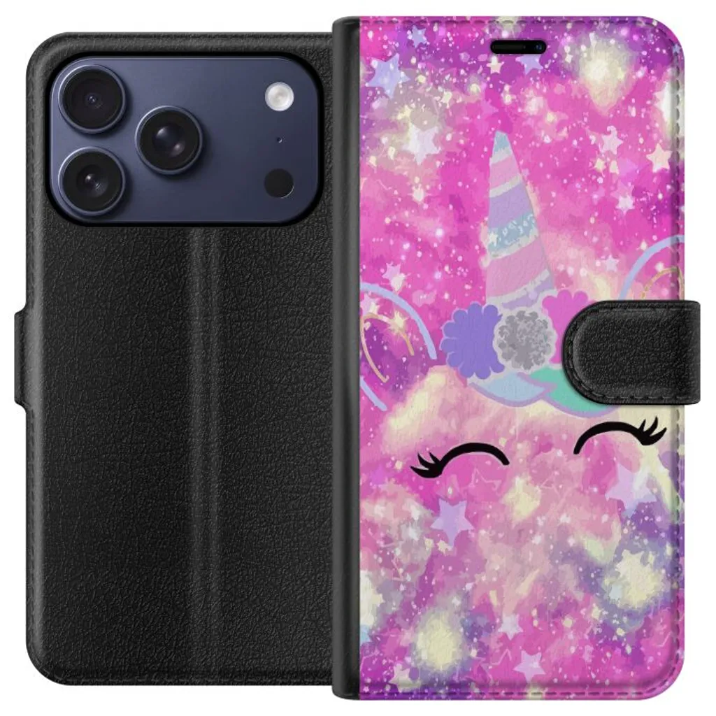 Apple iPhone 18 Pro Sort Lommebokdeksel Glad Enhörning v:5605761