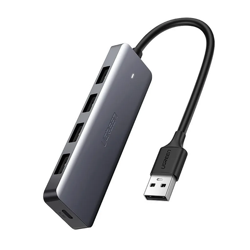 UGREEN HUB USB-A til 4x USB-A 3.0 / 1x mikro-USB strømforsyning – Grå v:1541743