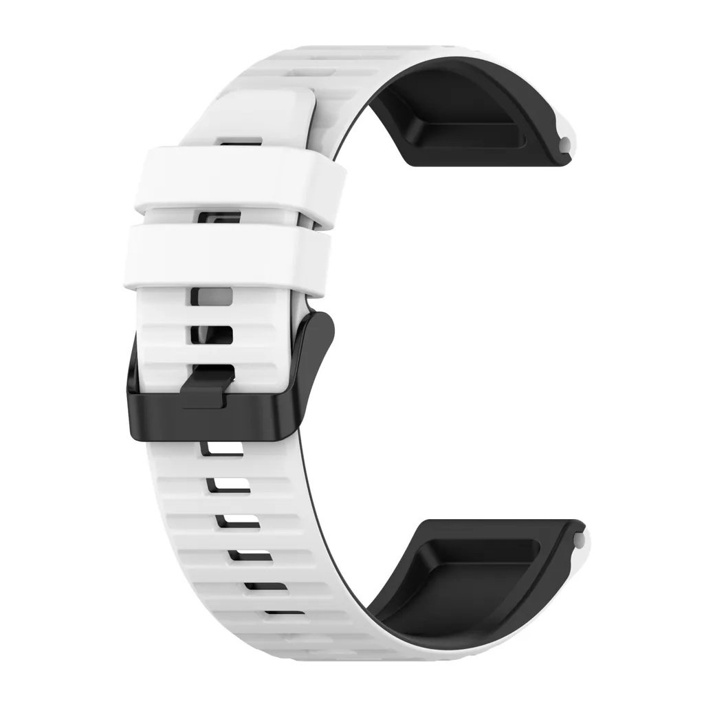 Garmin Fenix 5 Plus klokkerem silikon – svart/hvit v:2208736