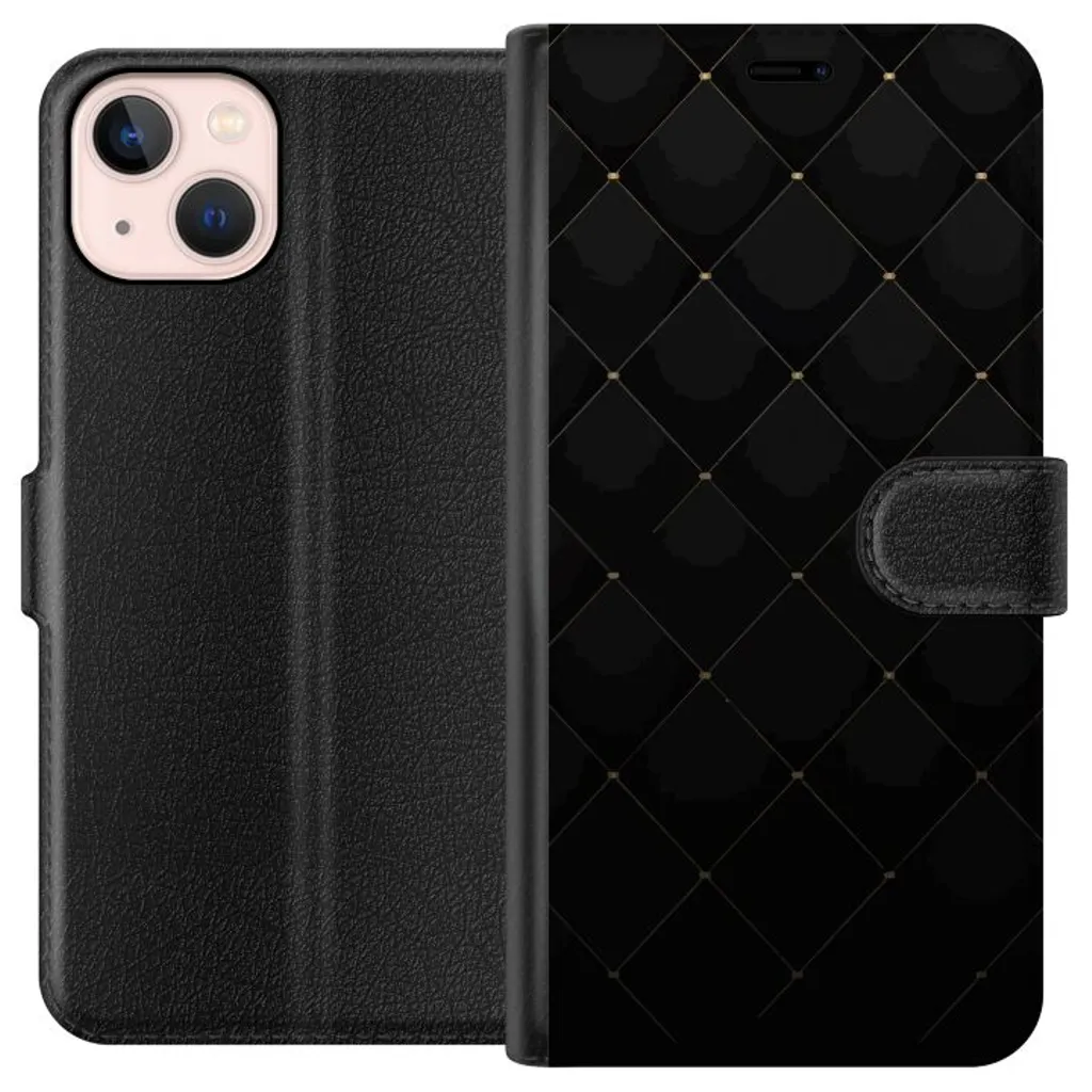 Apple iPhone 13 Sort Lommebokdeksel Exklusivt Mönster v:4209027
