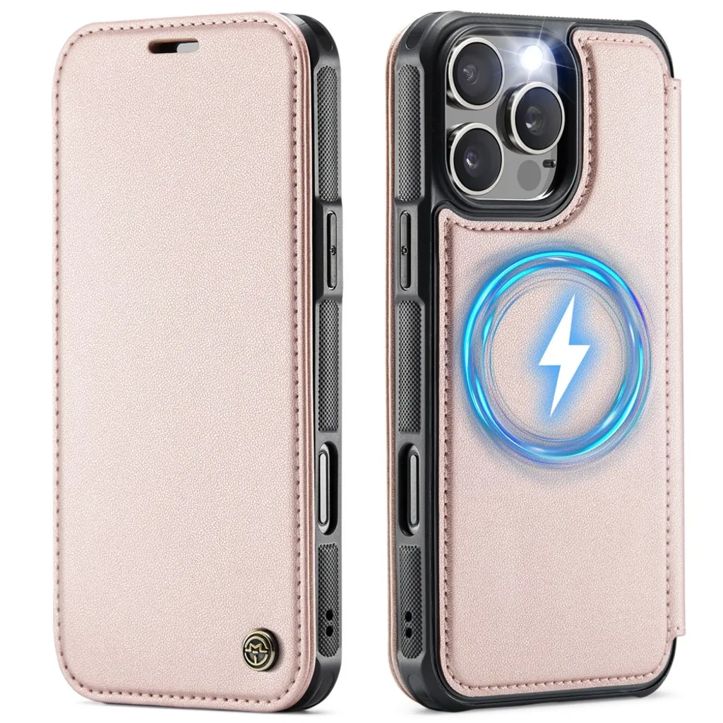 CASEME 053 iPhone 16 Pro Max Lommeboketui MagSafe RFID Blokkerende – Lysrosa v:2140235