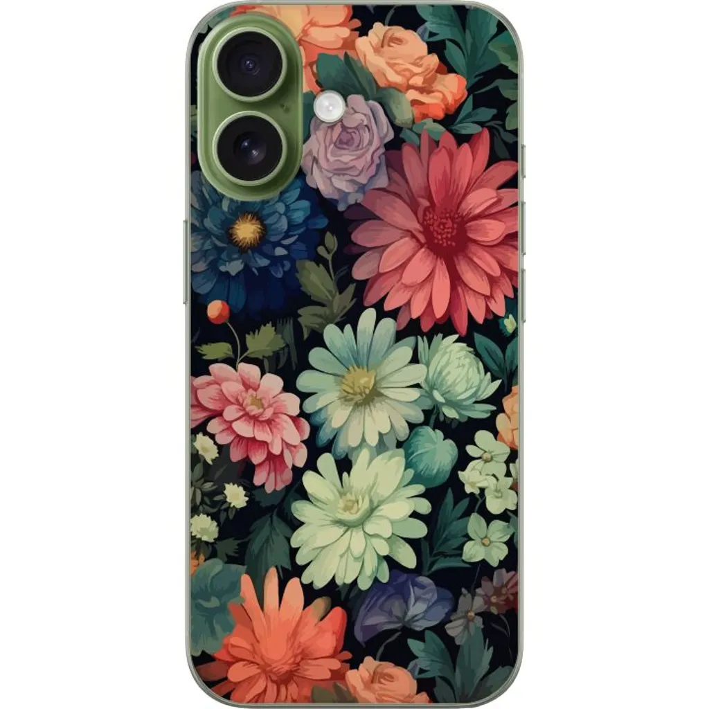 Apple iPhone 17 Gjennomsiktig Telefondeksel Färglada blommor v:7877035