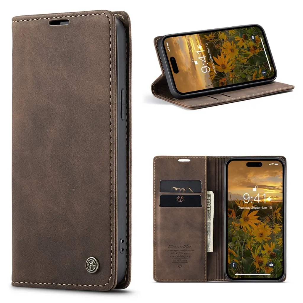 CASEME iPhone 15 Pro Max Lommeboketui – Brun v:4031576