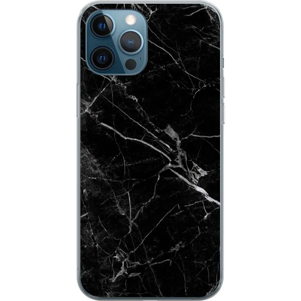 Apple iPhone 12 Pro Gjennomsiktig Telefondeksel Svart marmor v:7572022