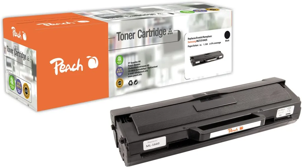 Peach-tonerkassetter som passer Samsung ML 1665 tonerkassett, svart v:6088374