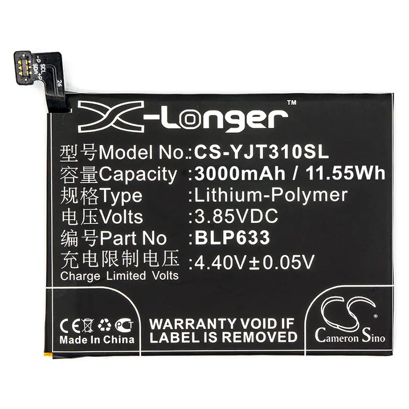 Batteri til Oneplus A3010, 3.85V, 3400 mAh v:6016654