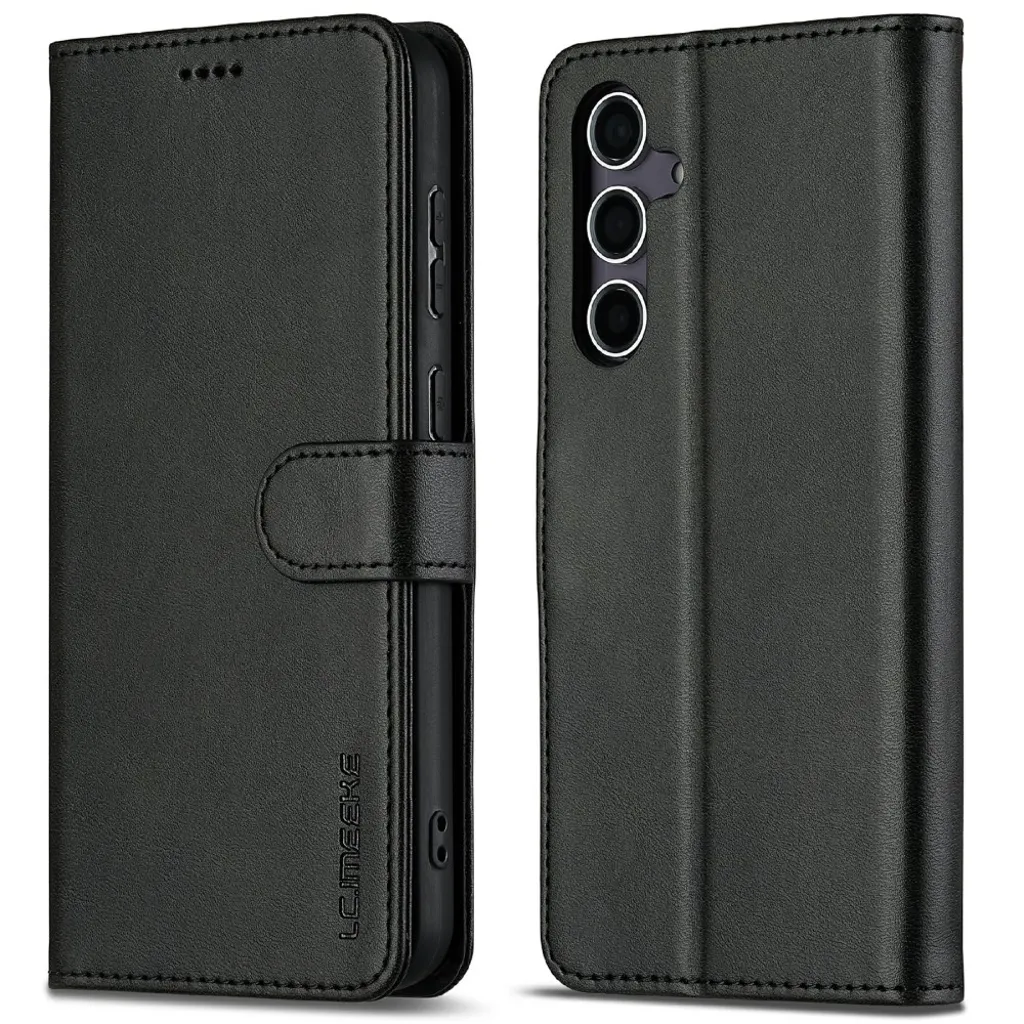 LC.IMEEKE Samsung Galaxy S25 Lommeboketui PU-lær Stativ – Svart v:5860493