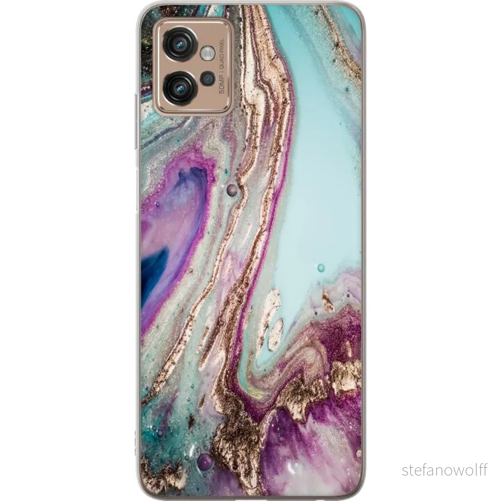 Motorola Moto G32 Gjennomsiktig Telefondeksel Lila marmor v:4425825