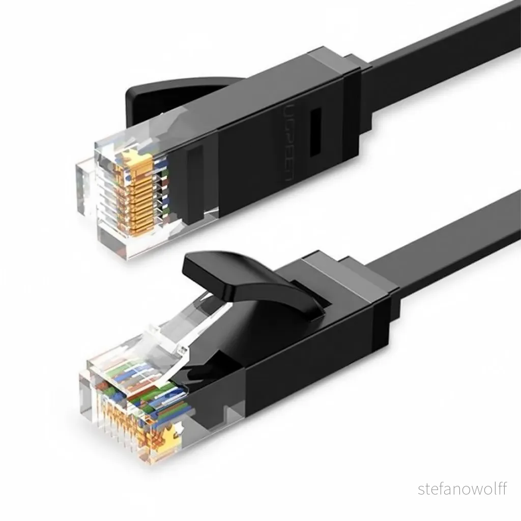 UGREEN NW102 flat nettverkskabel RJ45 UTP Cat6, 1m – svart v:5038616