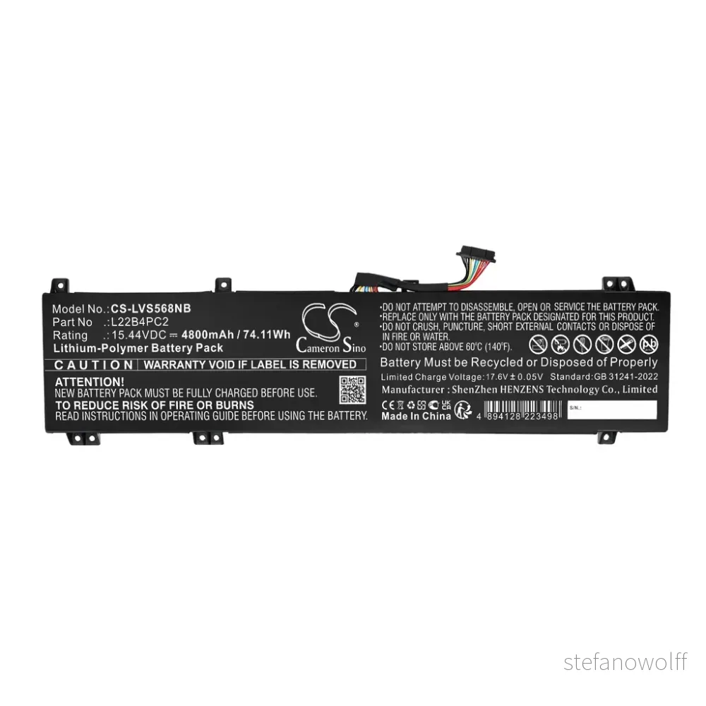 Batteri til Legion Slim 5 16APH8 82Y9003CPB, 15.44V, 4800mAh v:6180710