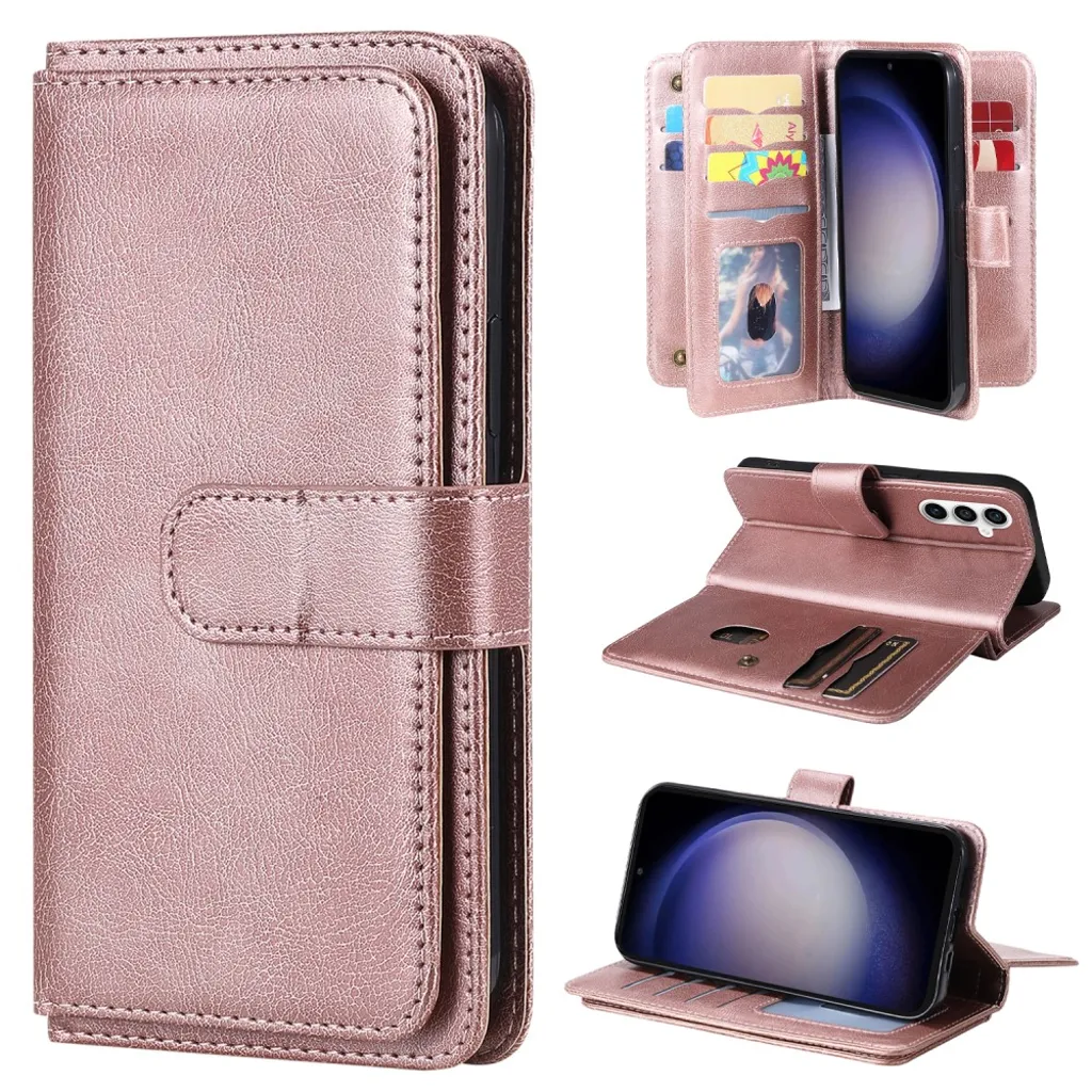 Samsung Galaxy S23 FE etui med 10 kortspor – Rosegull v:5544039