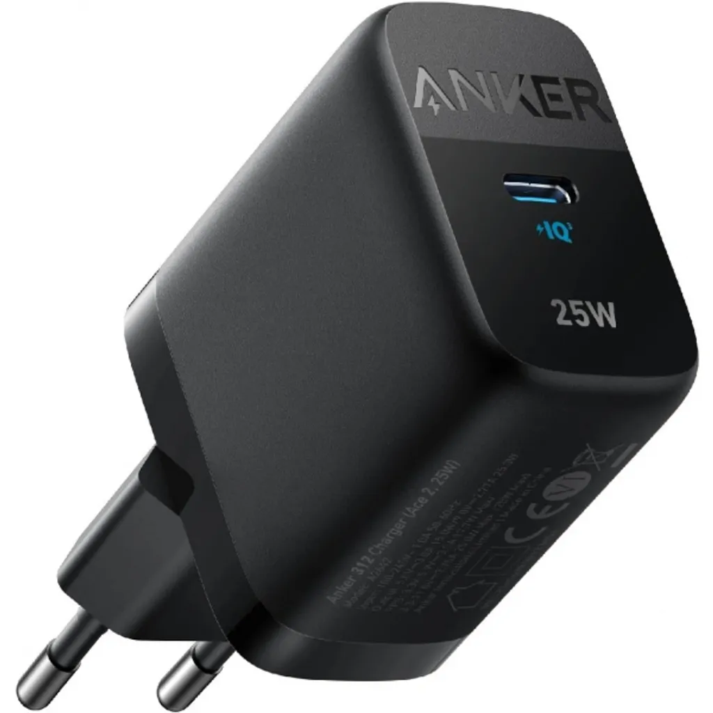 Anker 312 Ace Vegglader 25W USB-C – Svart v:4525465 Anker 312 Ace Vegglader 25W USB-C – Svart v:4525465