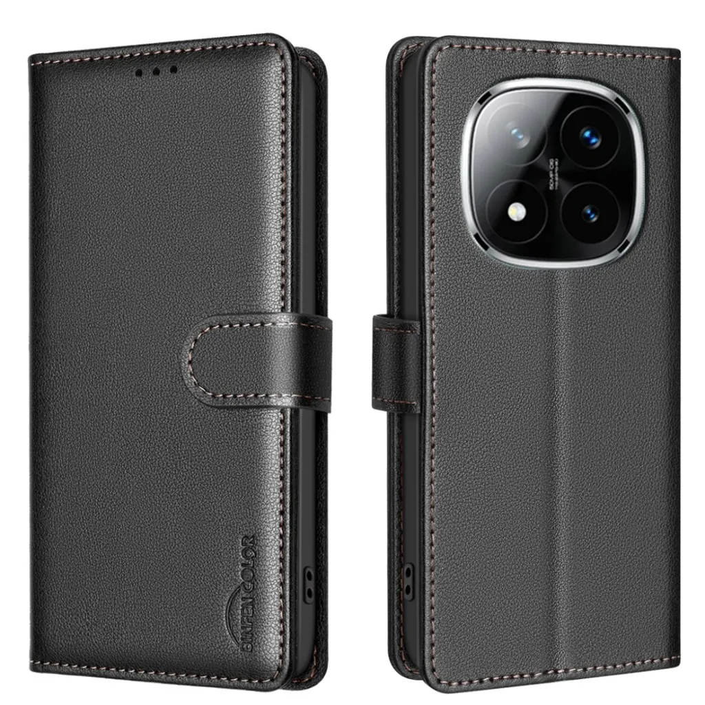 BINFEN COLOR Xiaomi Redmi Note 14 Pro / Pro+ 5G Lommeboketui – Svart v:5705525