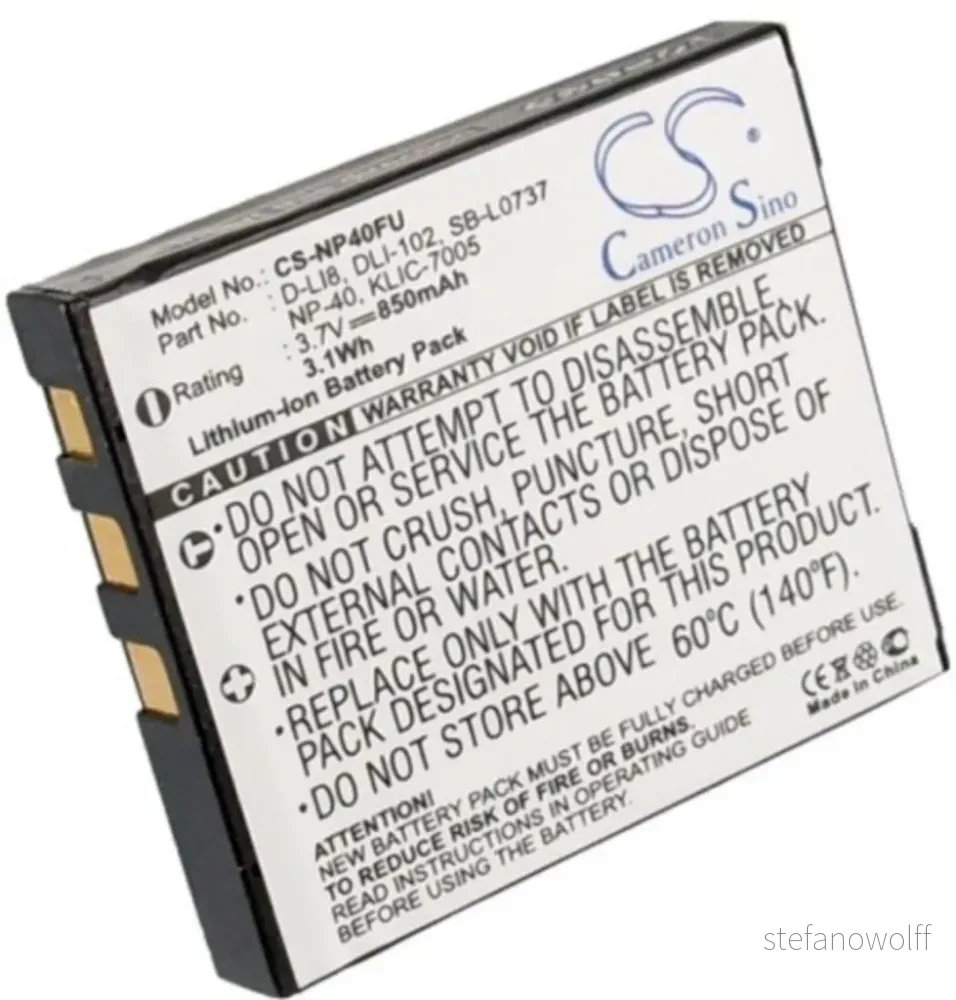 Batteri til Easypix TS530, 3.7V, 850 mAh v:1608428